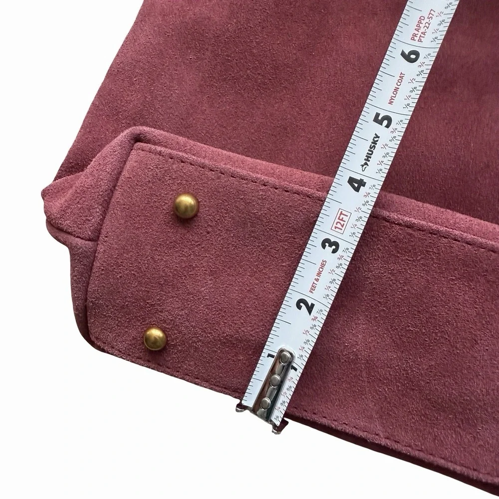 American Leather Co Gables Hobo Suede Shoulder Bag in Cordovan Red Slouchy Purse